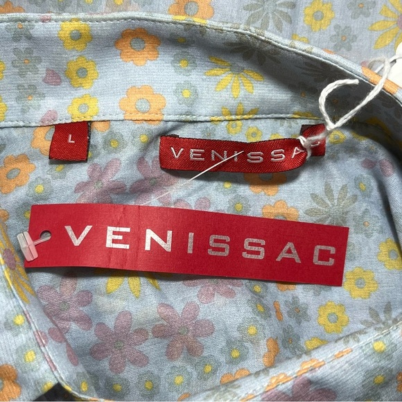 Venissac Devo Floral Colorful Long Sleeve Designer Shirt Mens Size Large New - Picture 5 of 12